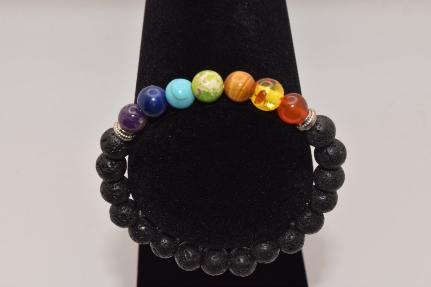 Chakra Lava Stone Crystal Bracelet