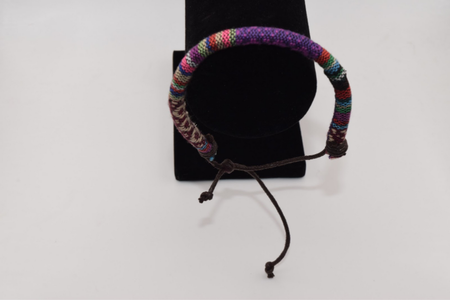 Purple Multi Colored Fabric Bracelet