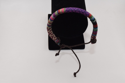 Purple Multi Colored Fabric Bracelet