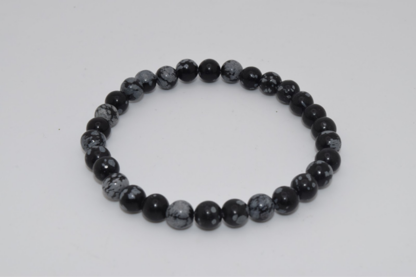 Black Snowflake Bracelet 6mm