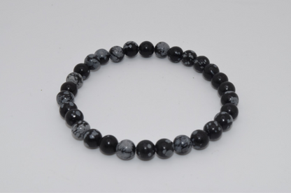 Black Snowflake Bracelet 6mm