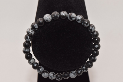 Black Snowflake Bracelet 6mm