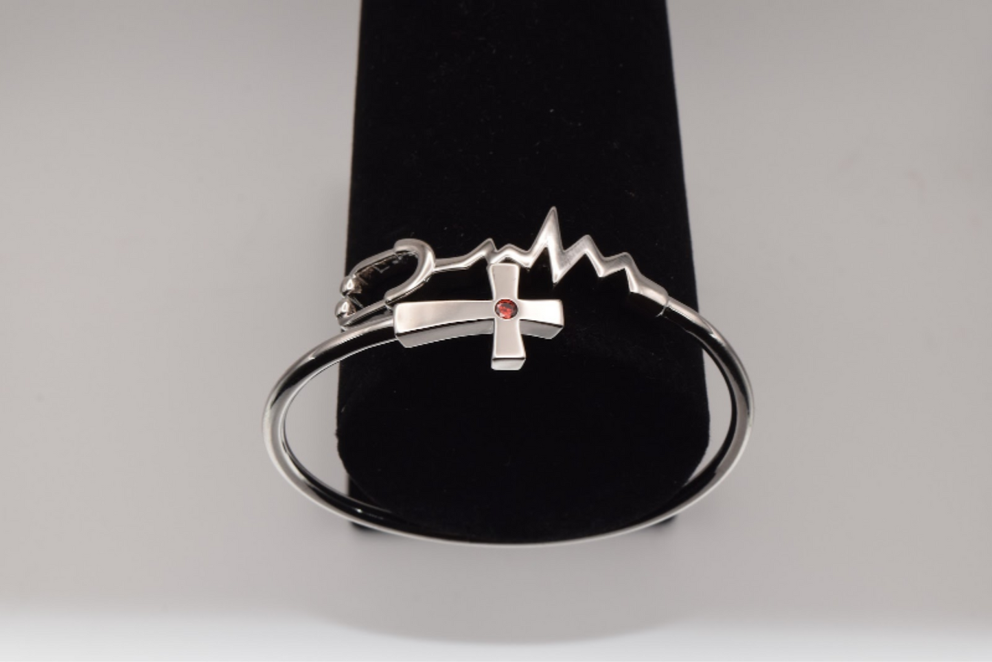 Nurse Stethoscope Heart Cross Bracelet