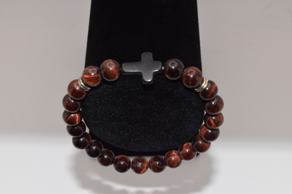 Braided Cross Beaded Bracelet - 8mm Coco