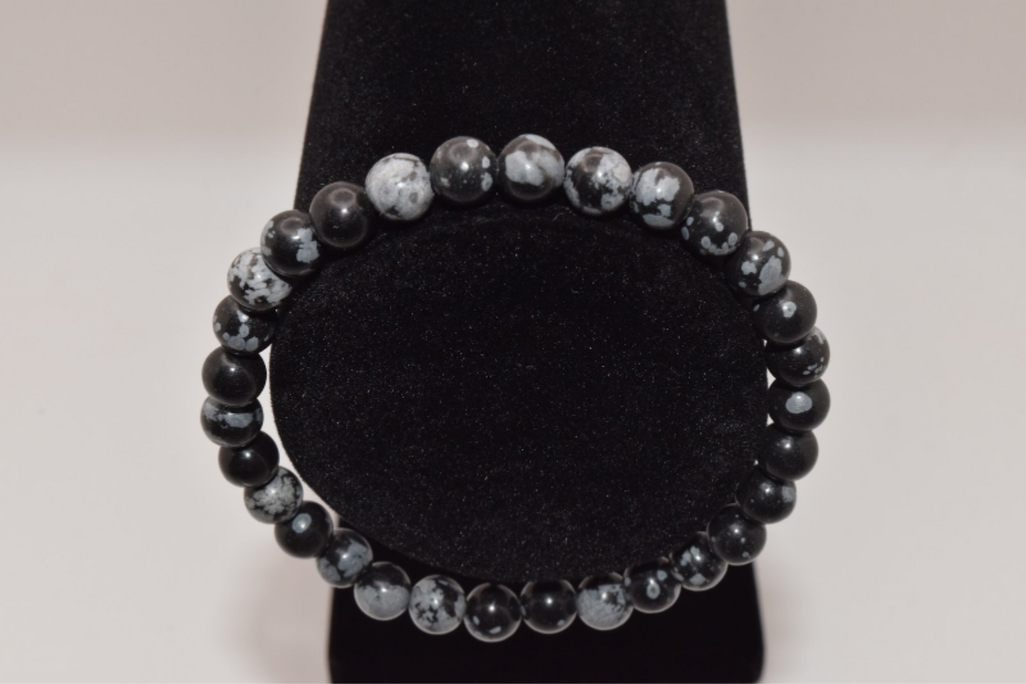 Black Snowflake Bracelet 6mm