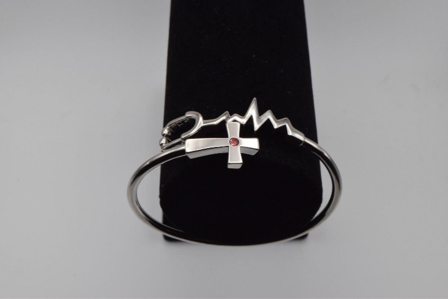 Nurse Stethoscope Heart Cross Bracelet