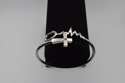 Nurse Stethoscope Heart Cross Bracelet