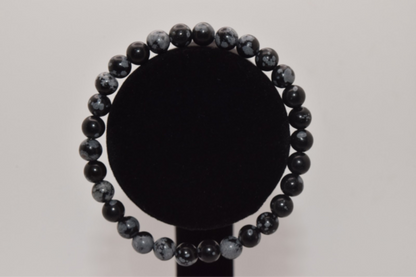 Black Snowflake Bracelet 6mm