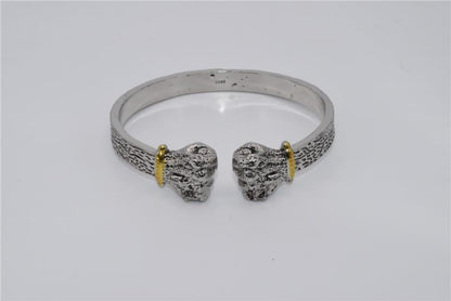 Silver Double Fist Cuff Bracelet