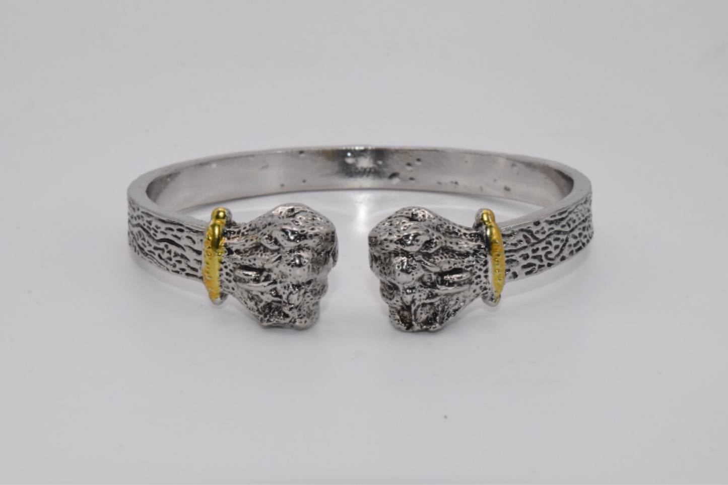 Silver Double Fist Cuff Bracelet