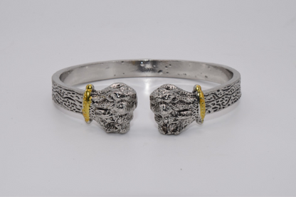 Silver Double Fist Cuff Bracelet