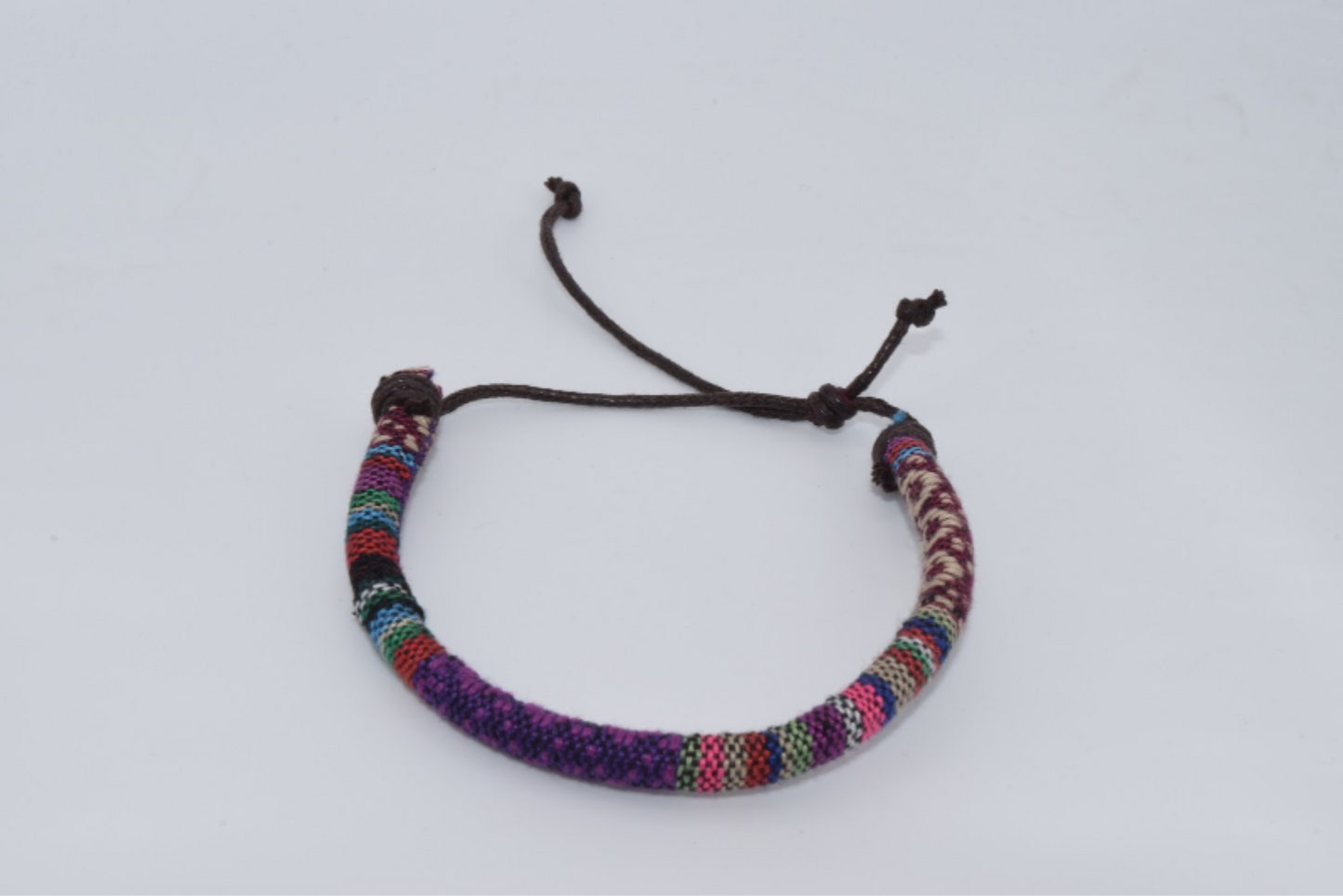 Purple Multi Colored Fabric Bracelet