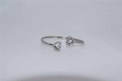 Double Heart Bracelet - Steel Color