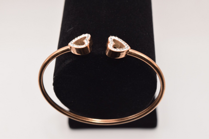 Double Heart Bracelet - Rose Golden