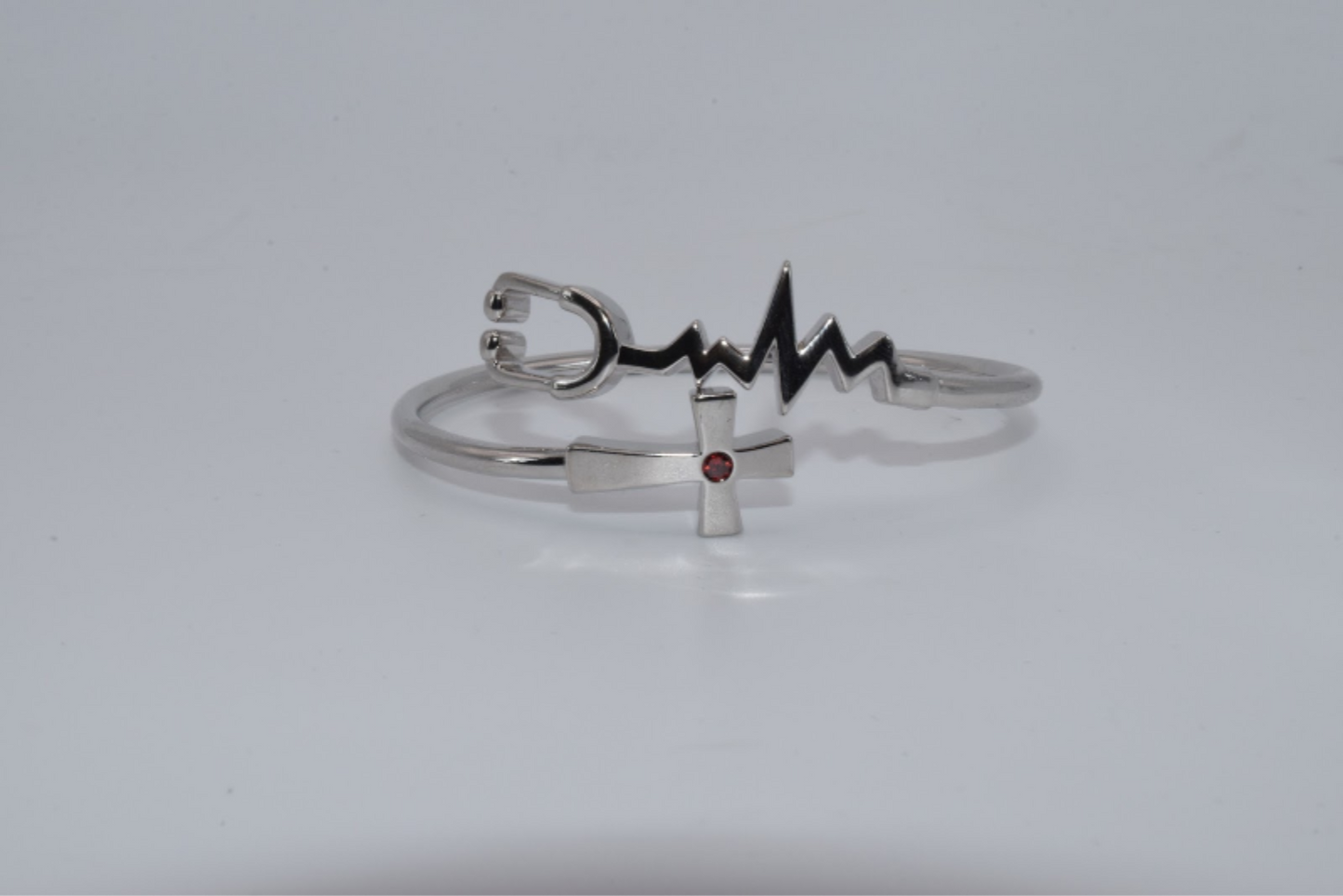 Nurse Stethoscope Heart Cross Bracelet