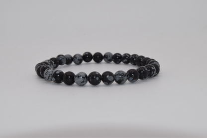 Black Snowflake Bracelet 6mm